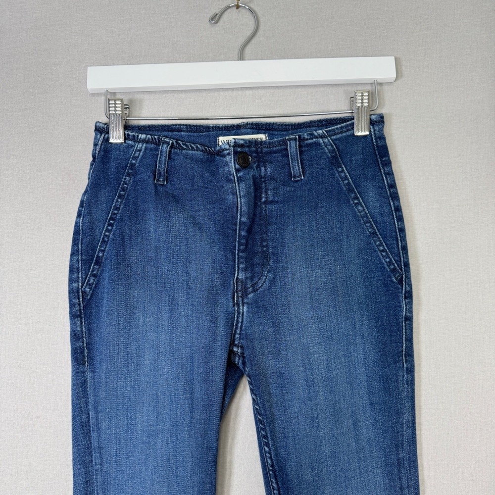 Free People We The Free Flare Jeans Womens 25 Blue Side Slit Denim Pants Boho - Picture 3 of 13
